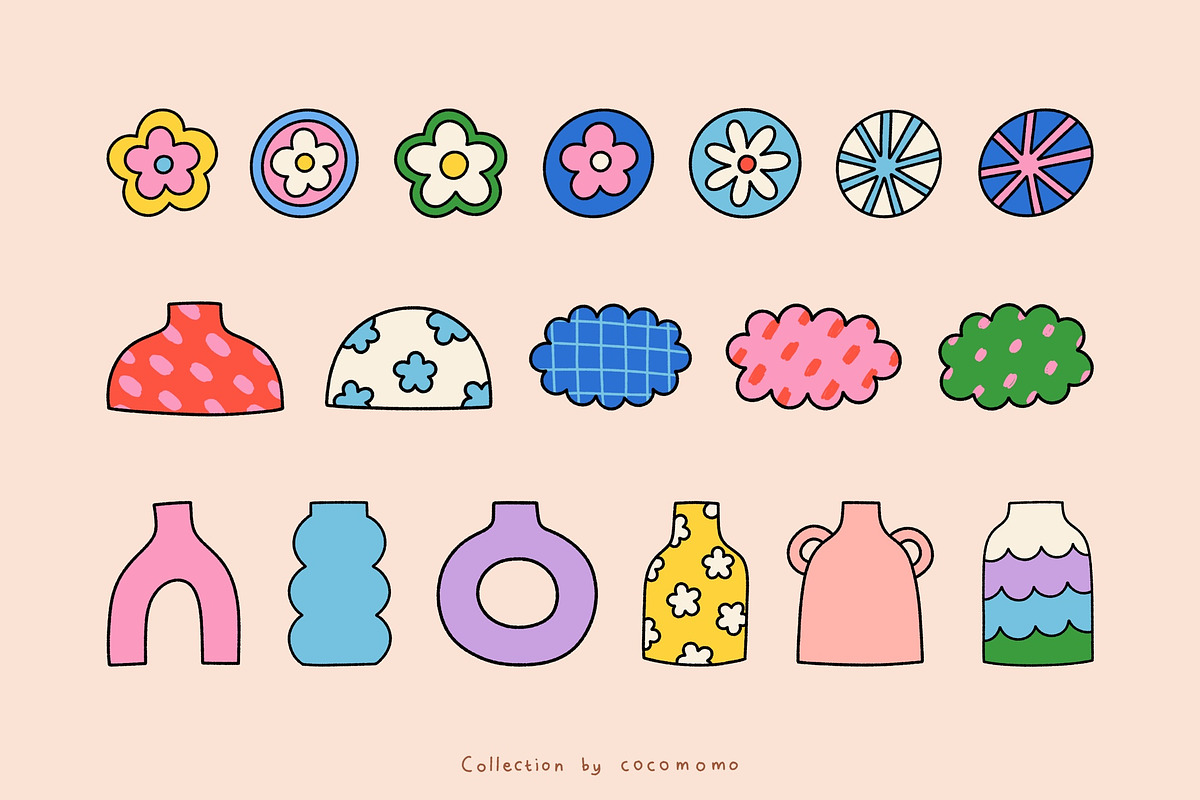 Bloom! - Retro Floral Collection, a Background Graphic by cocomomo (Photo 6 of 11)