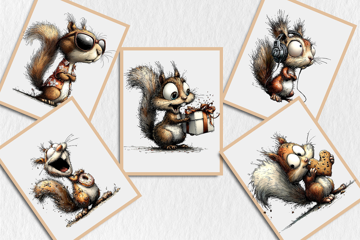 Funny Quirky Squirrel Clipart, an Animal Illustration by Rose Art (Photo 6 of 6)