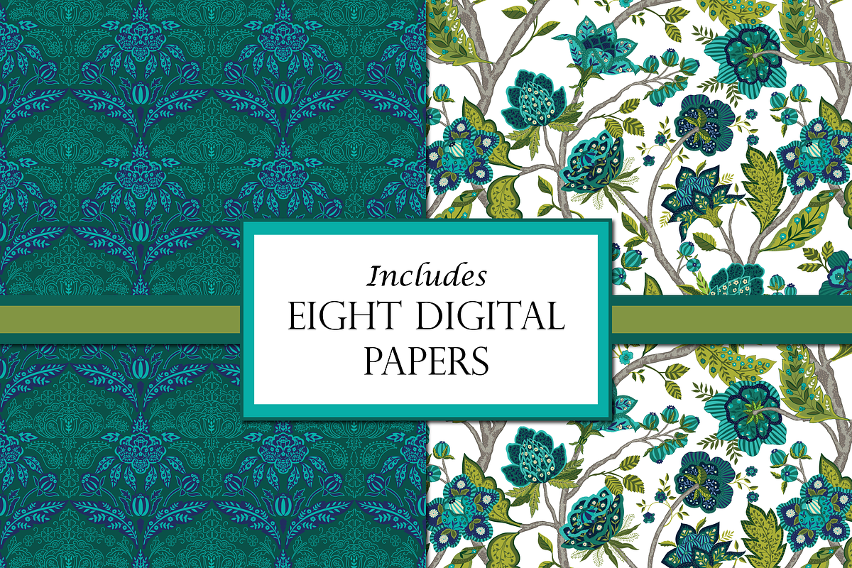 Boho Patterns Olive and Teal, a Pattern Graphic by RachelStudio (Photo 2 of 10)