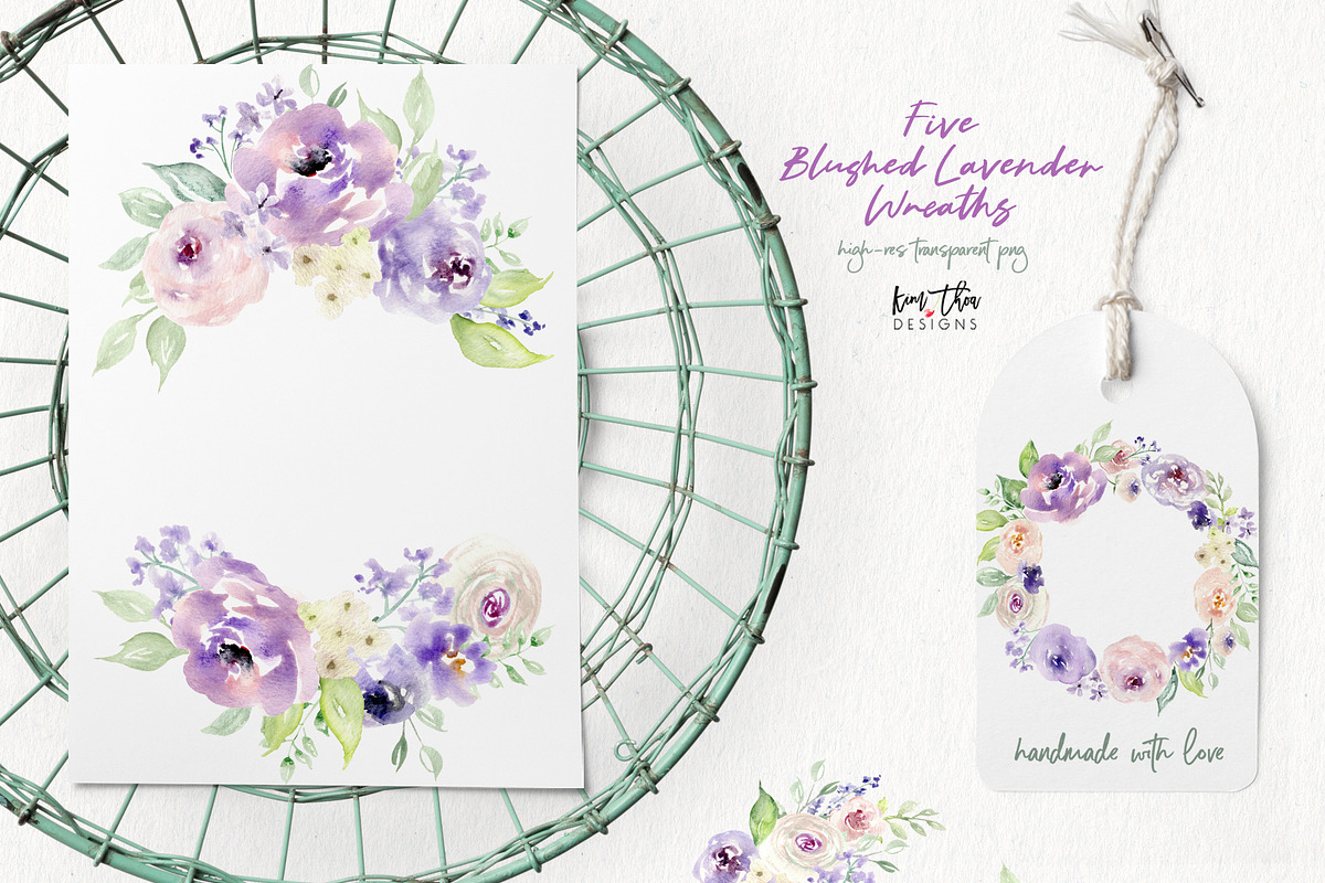 Blushed Lavender Floral Set, an Illustration by Kim Thoa Designs (Photo 6 of 10)