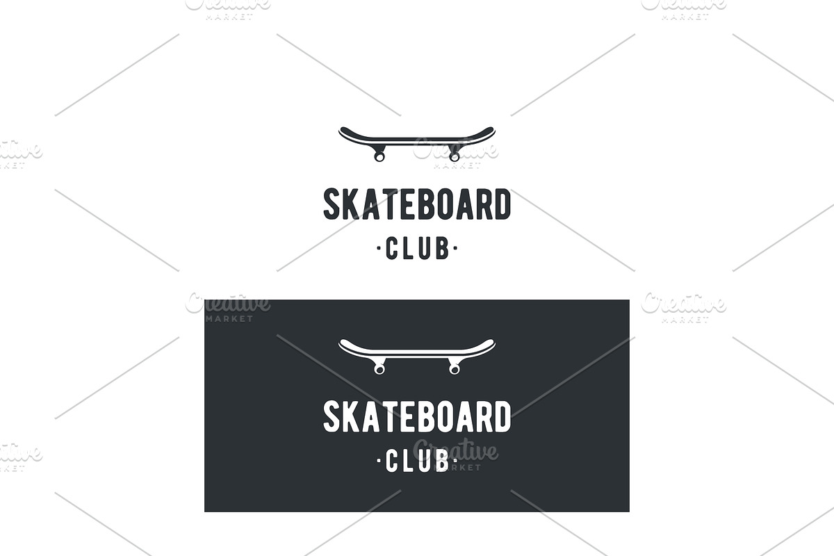 retro vintage skateboard logo design, a Branding & Logo Template by LOGOCREATIVE
