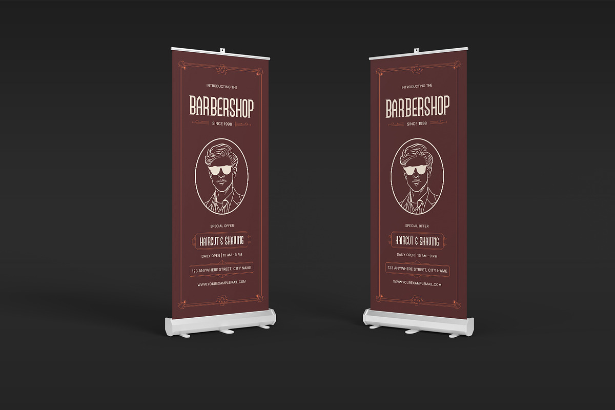 Brown Vintage Barbershop Banner preview 3
