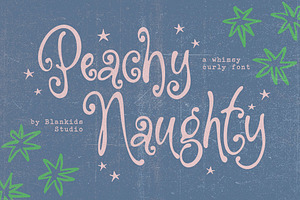 Peachy Naughty a Whimsy Curly Font, a Handwritten Font by Blankids Studio