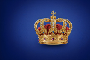 Displaying gold crown, an Illustration by wavebreak