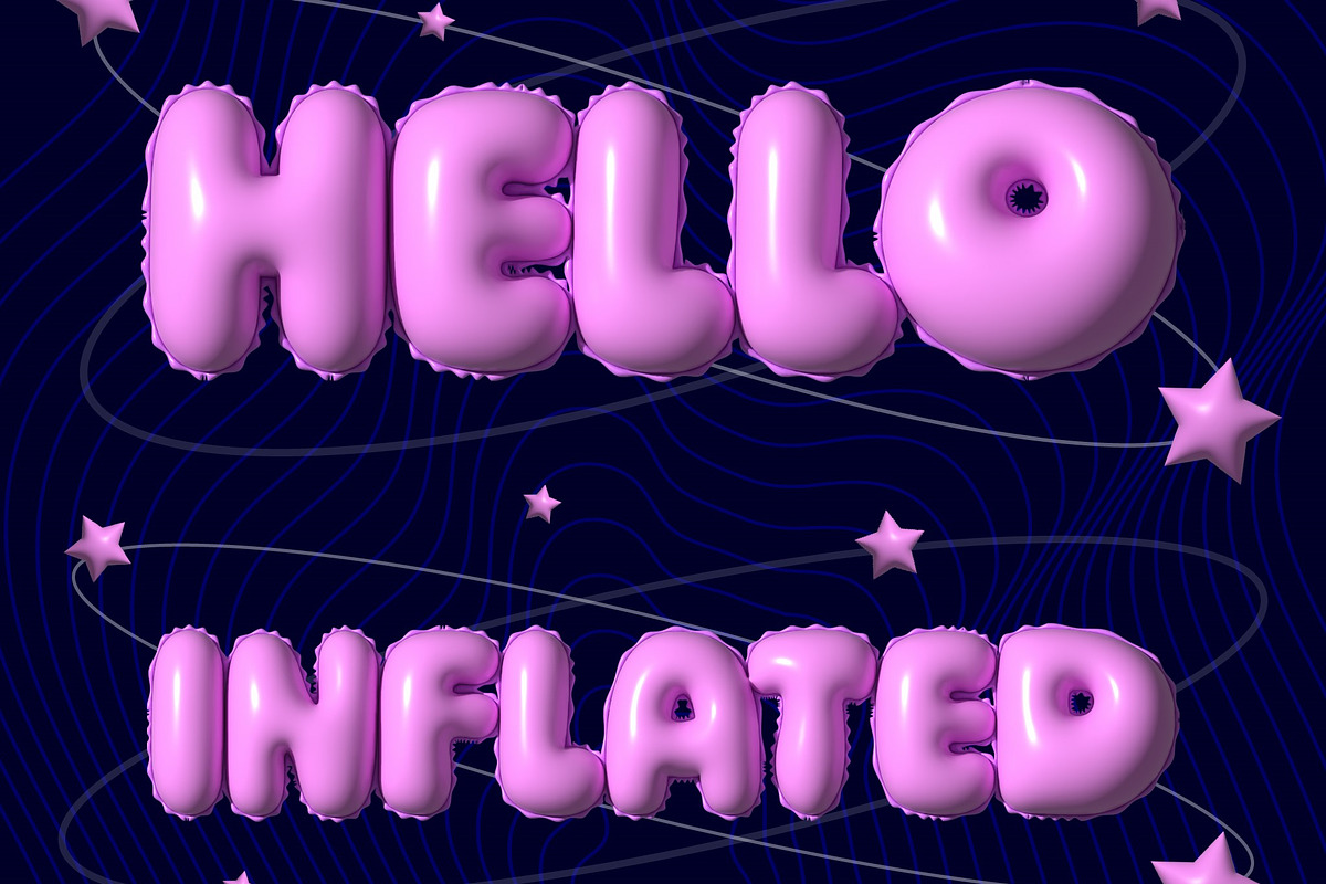 Shiny Text Effect Inflated 3D Font, a Templates & Theme by studiogstock (Photo 3 of 3)