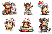 valentine highland cow clipart, an Illustration by CreationArt (Thumbnail 3 of 4)