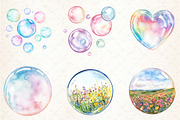 Watercolor Iridescent Bubble Clipart, an Illustration by Libby Wishes (Thumbnail 2 of 5)