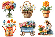 Watercolor Flowers Shop Clipart, an Illustration by Craft Nest (Thumbnail 5 of 7)
