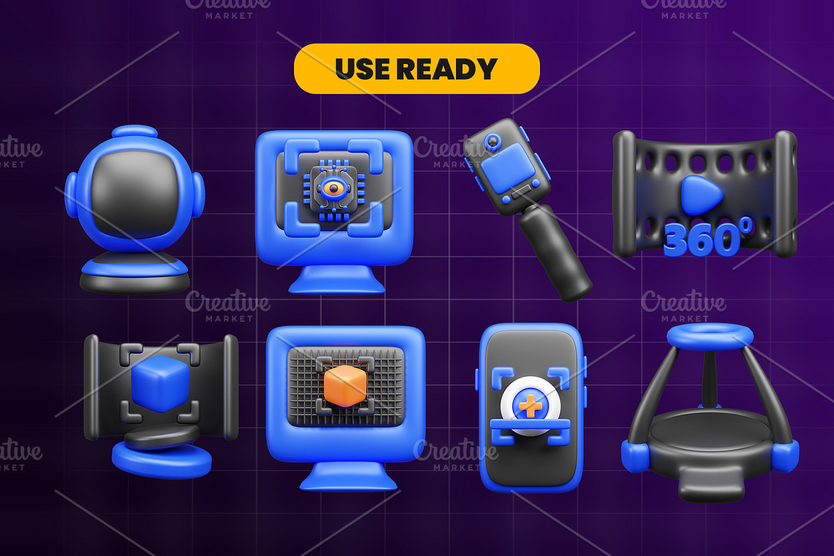 VR 3d Icon Pack, an Object 3D Model by Ui Stock (Photo 3 of 6)