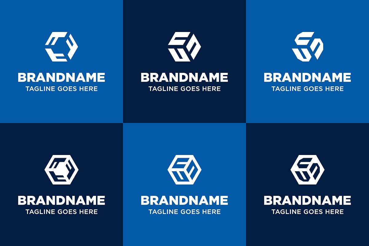 Letters TTT UUU VVV Hexagon Logo Set, a Branding & Logo Template by Pray Art Design Studio (Photo 2 of 2)