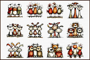Whimsical Christmas Animal Clipart P, an Illustration by Sublimation Artist (Thumbnail 3 of 6)