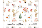 Vintage Christmas Santa face pattern, a Pattern Graphic by Milatoo (Thumbnail 1 of 4)