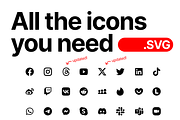 Social Media Icons Vector Pack SVG, a Solid Icon by Design Bits (Thumbnail 2 of 5)