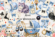 Alice in Wonderland Baby Clipart, a Decorative Illustration by BigCakeBee (Thumbnail 1 of 4)