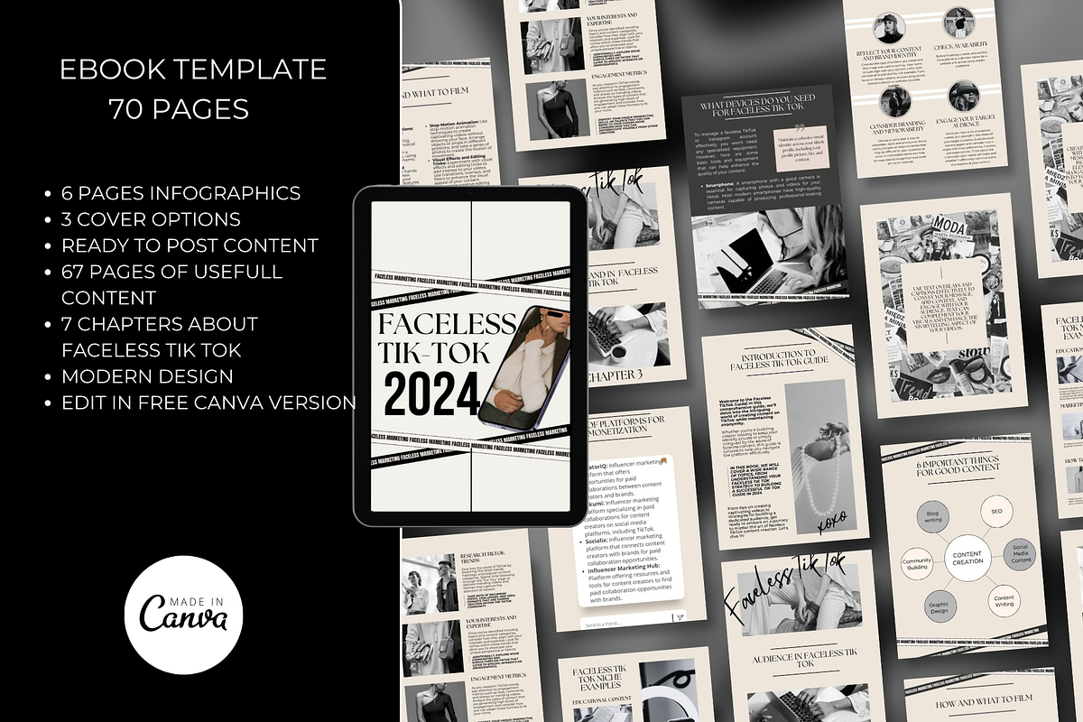 Ebook canva template faceless tiktok, a Social Media Template by Design Pro Templates (Photo 4 of 11)