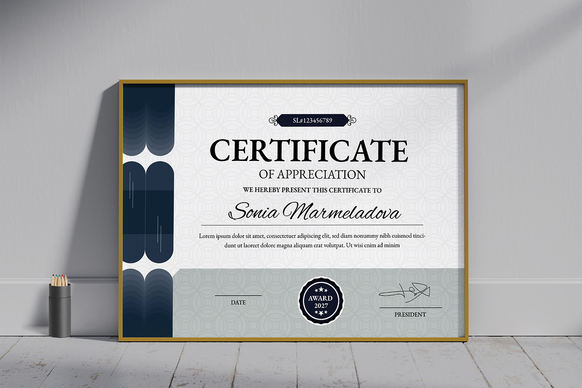 Certificate of Achievement Layout, a Stationery Template by ContestDesign (Photo 3 of 3)