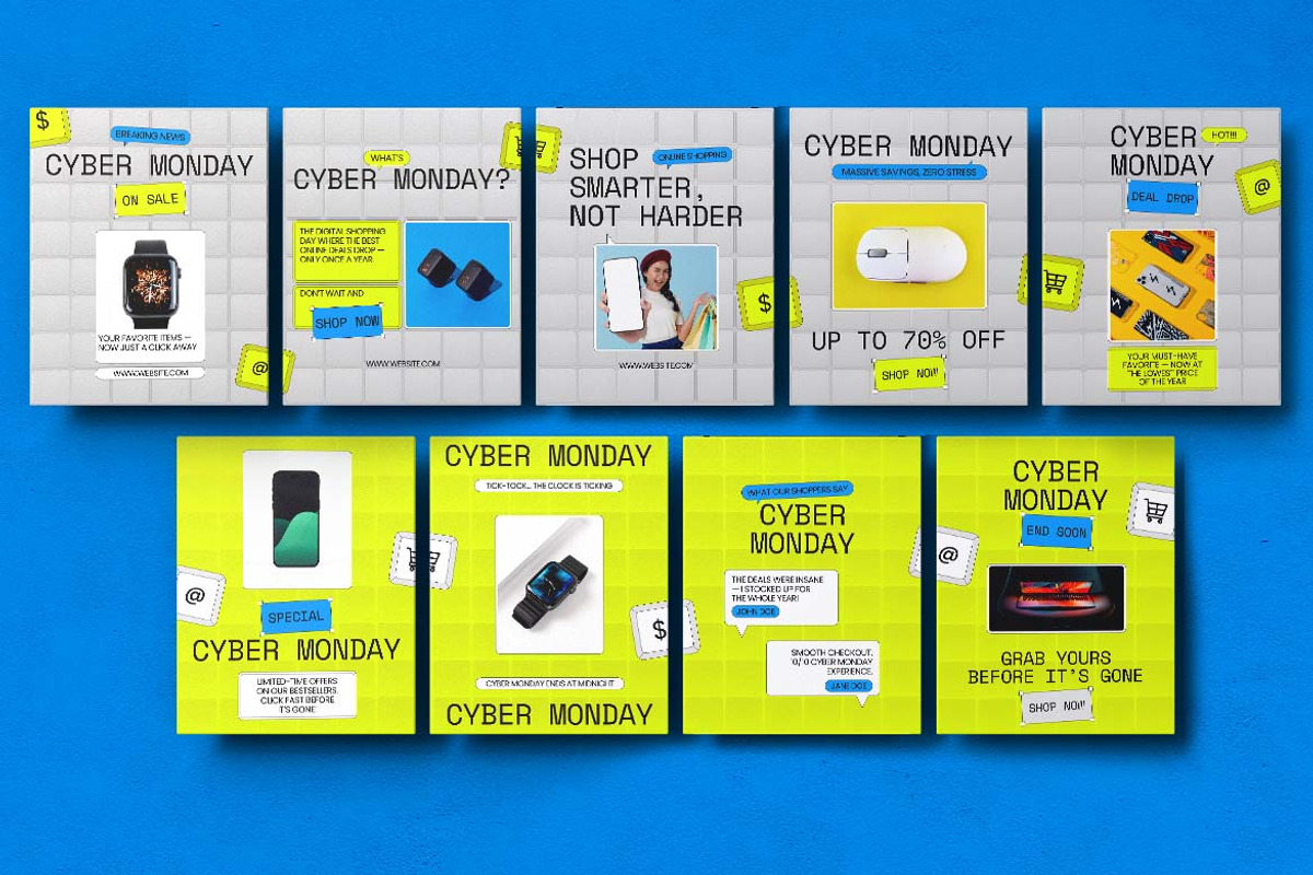 Cyber Monday Sale Instagram Carousel, a Social Media Template by Attype (Photo 2 of 5)
