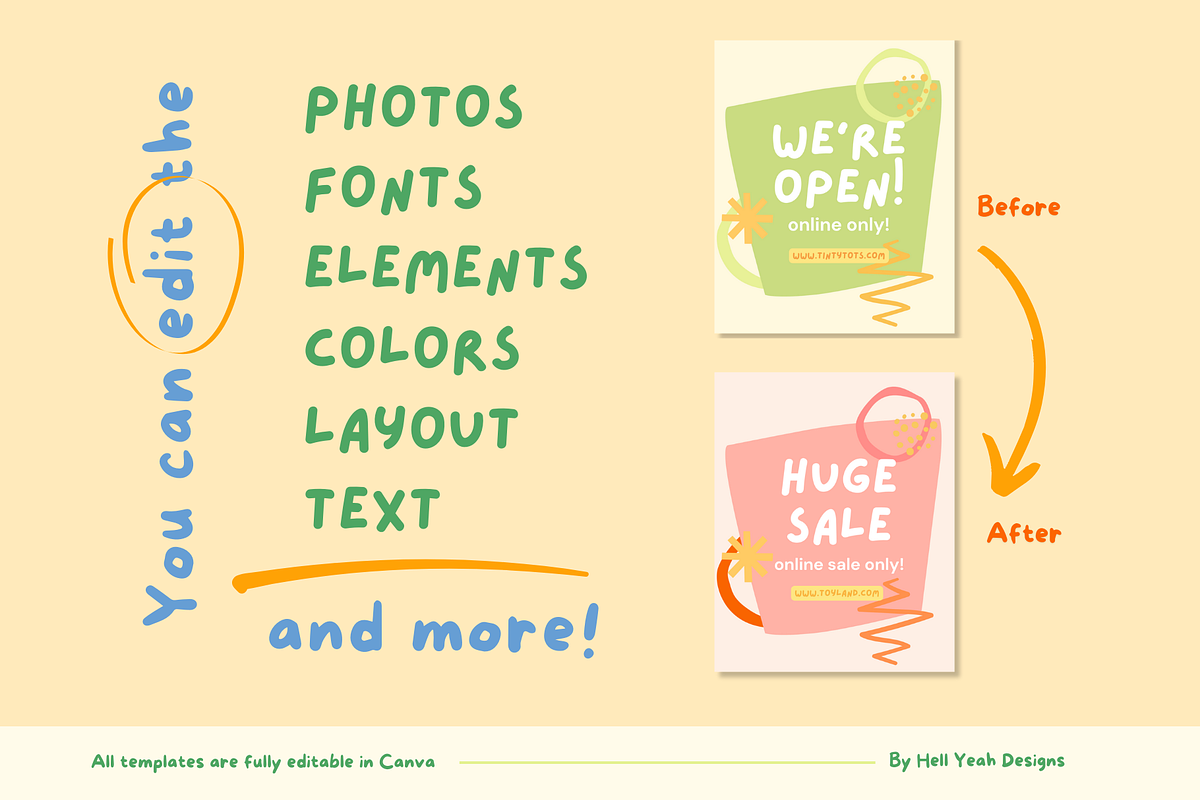 Kids Theme Instagram Post Templates, a Social Media Template by Hell Yeah Designs (Photo 11 of 14)