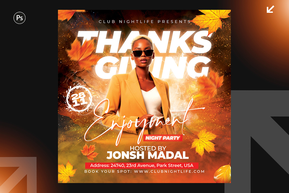 Thanksgiving Flyer Bundle – 8 PSD, a Flyer Template by Shajib Shikder (Photo 5 of 9)
