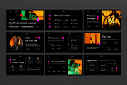 Black Portfolio Google Slide, a Presentation Template by graphicook (Thumbnail 3 of 8)