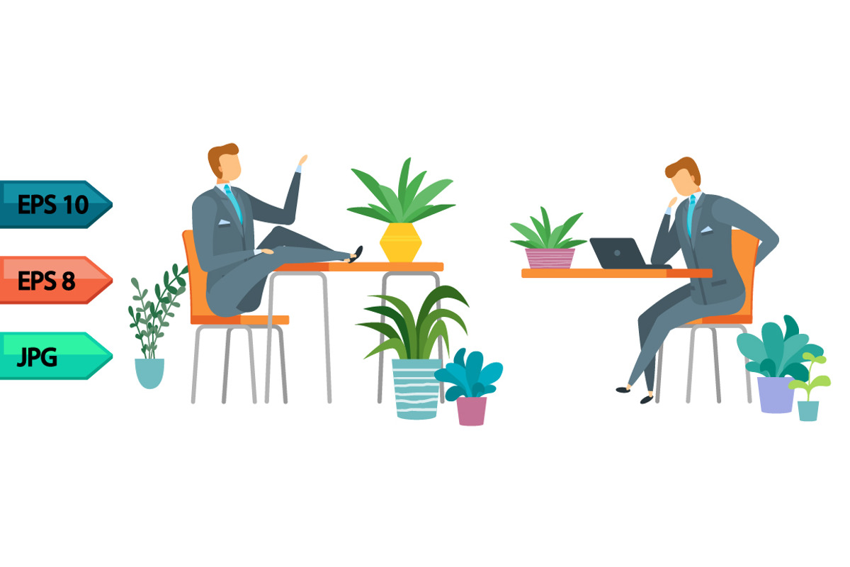 Vector business character poses set, an Object Graphic by julia_musdotter (Photo 12 of 15)
