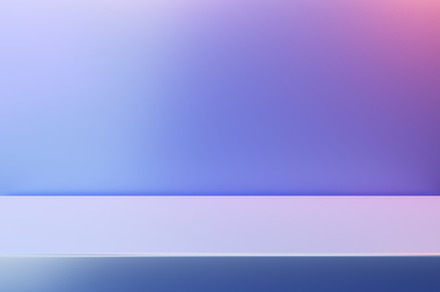Podium on a pink and blue background
