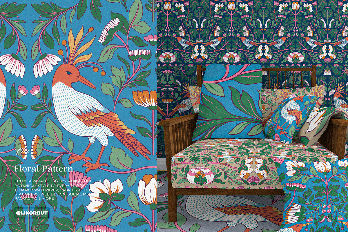 Garden Botanical Pattern and Motifs, a Pattern Graphic by likorbut (Photo 4 of 12)