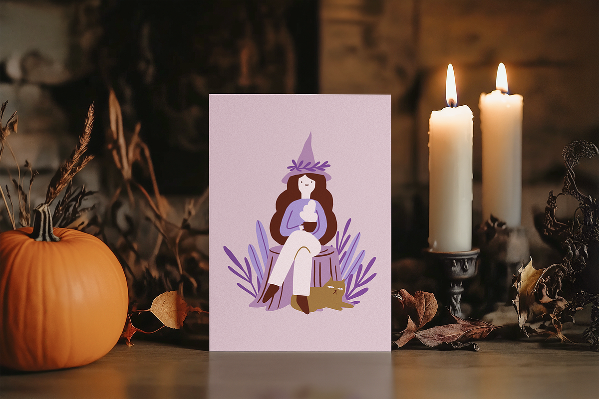 Whimsy witch. Halloween illustration, a Seasonal Illustration by kondratya (Photo 4 of 13)
