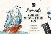 Procreate Watercolor Brush Pack, a Brush Add-On by Markdisha Designs (Thumbnail 1 of 11)