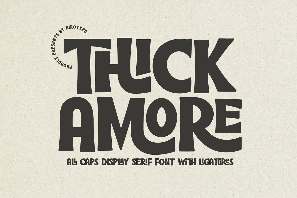 Thick Amore - All Caps Ligature Font, a Serif Font by Airotype (Photo 1 of 11)
