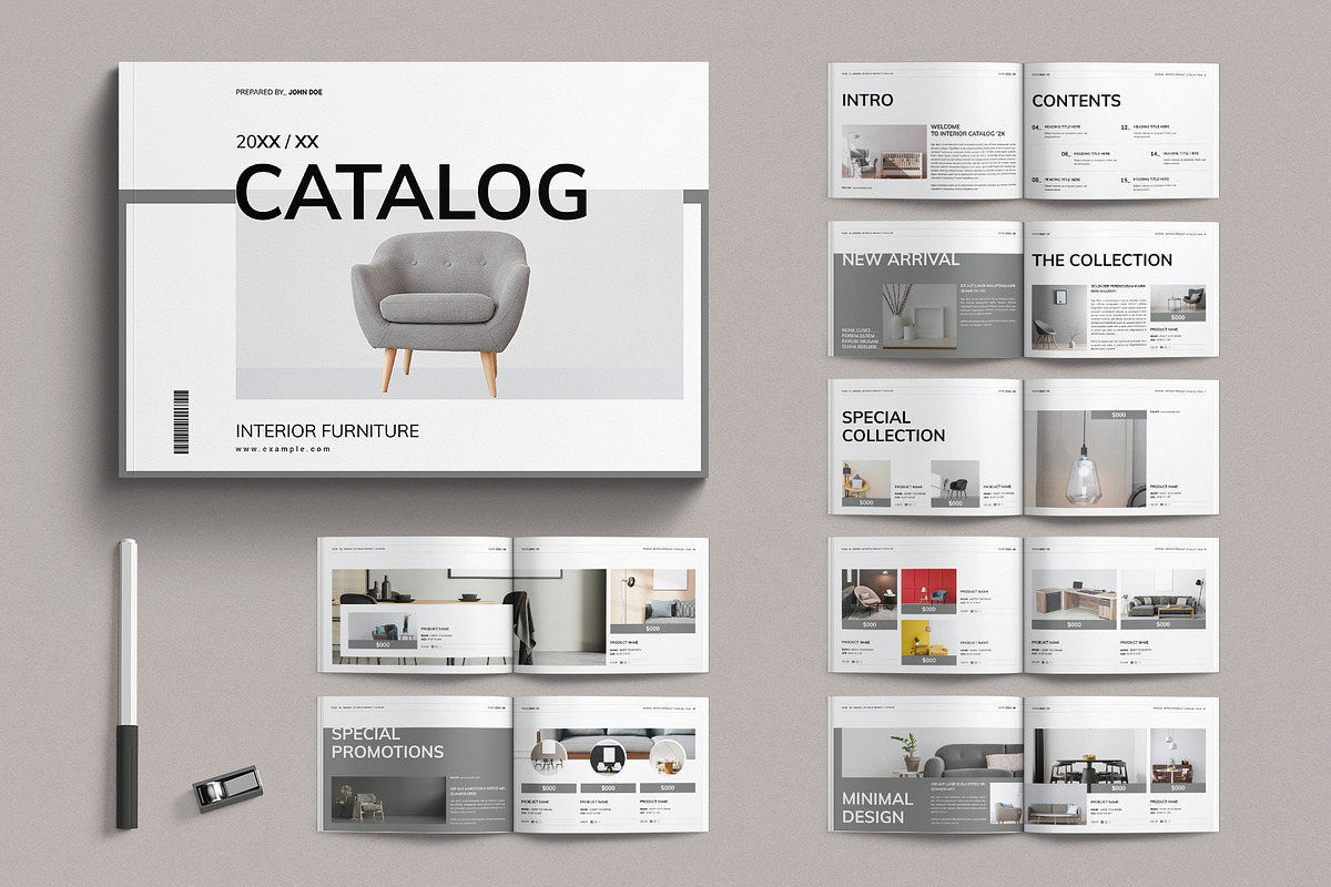 Minimal Product Catalog Layout, a Brochure Template by E-Type (Photo 1 of 7)