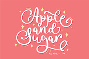 Apple and Sugar Font, a Script Font by etigletters (Thumbnail 1 of 9)
