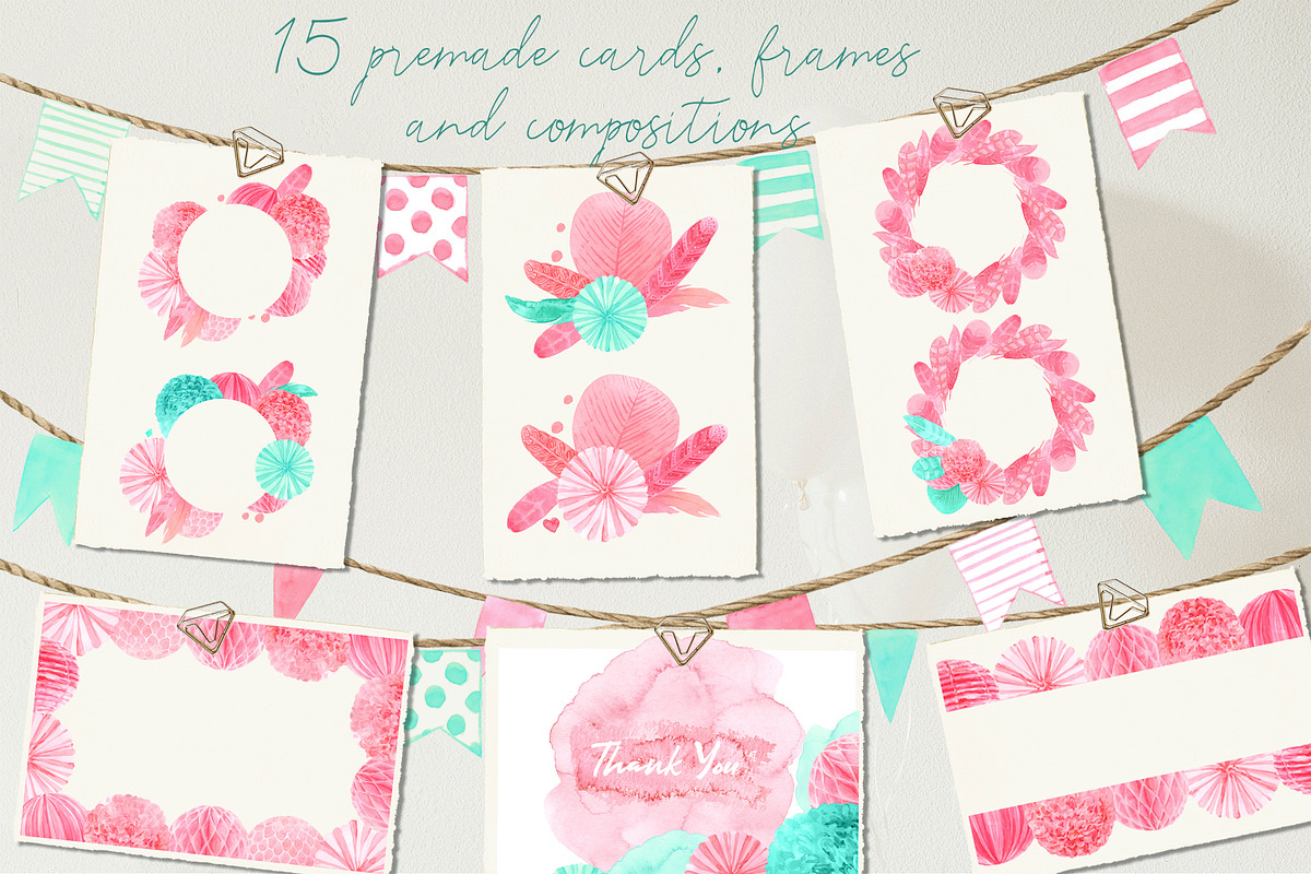 Paper Decor Watercolor Collection, a Decorative Illustration by Cat In Colour (Photo 3 of 6)