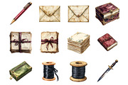 Writer Book love Clipart Set, a Seasonal Illustration by Designking (Thumbnail 2 of 5)