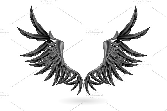 Black Wings Vector Icon