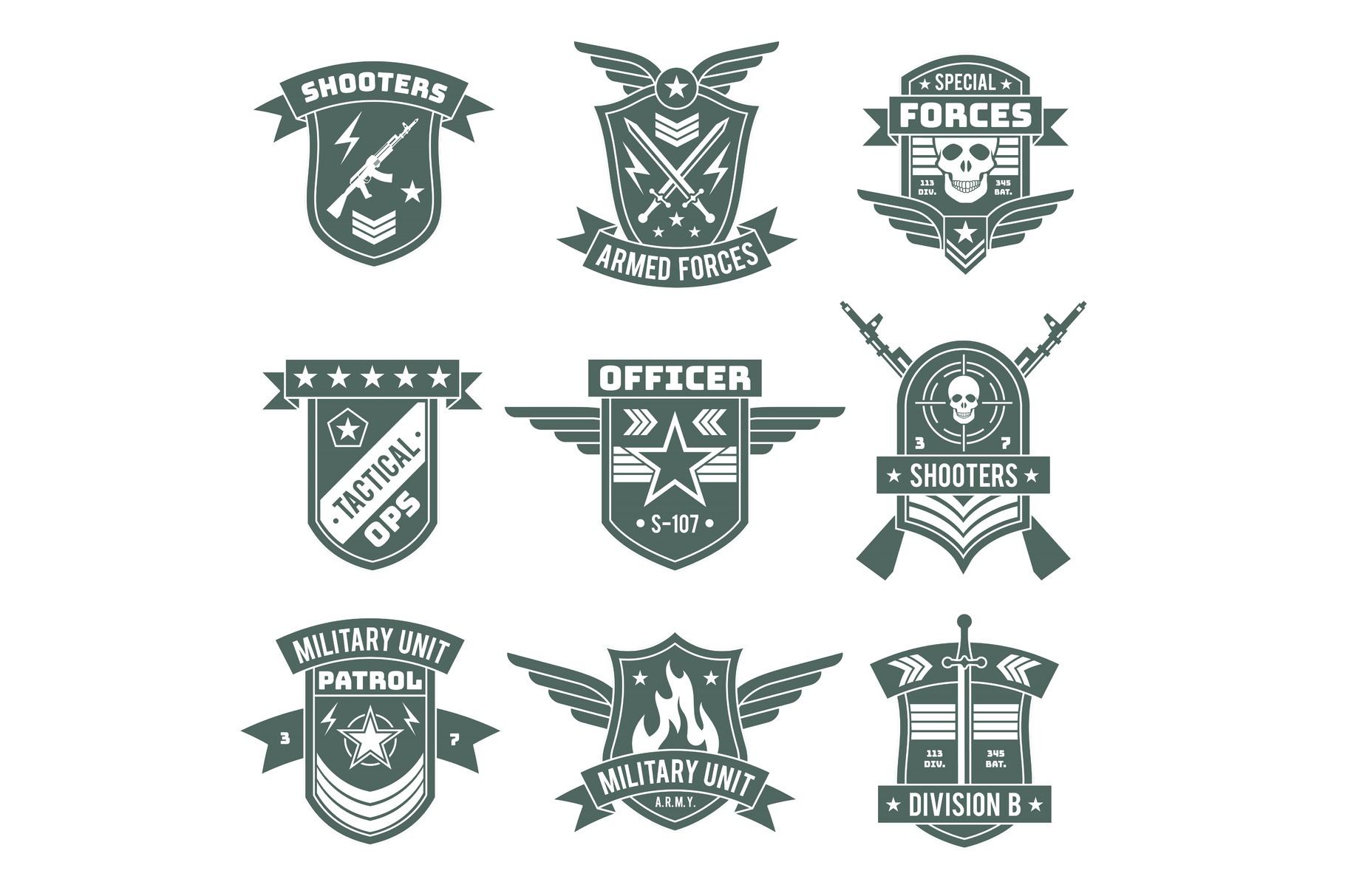 Military badges. Army patches | Illustrations ~ Creative Market