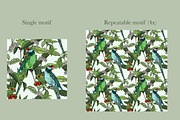 Rainforest jungle pattern parrots, a Wallpaper Graphic by FleurArt (Thumbnail 2 of 10)