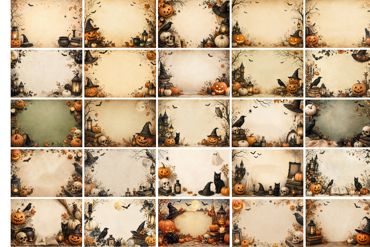 Vintage Halloween Backgrounds, a Background Graphic by MarisoArt (Photo 5 of 5)