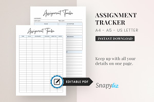 Assignment Tracker Sheet