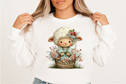 Whimsical Spring Sheep Clipart, an Illustration by Craft Nest (Thumbnail 7 of 11)