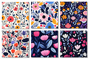 Abstract Flower Patterns Bundle, a Texture Illustration by Dream Creation (Thumbnail 2 of 6)