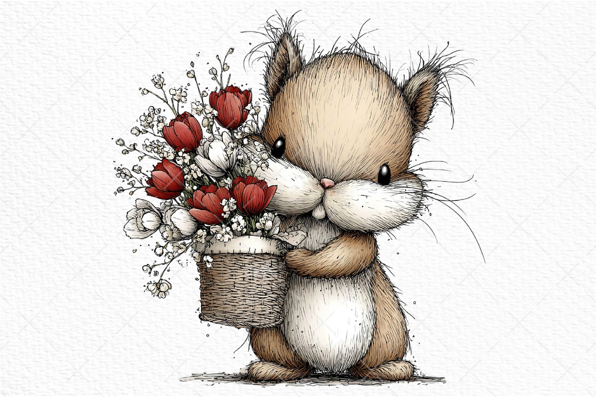 Whimsical Spring Squirrel Clipart, an Illustration by Craft Nest (Photo 9 of 11)