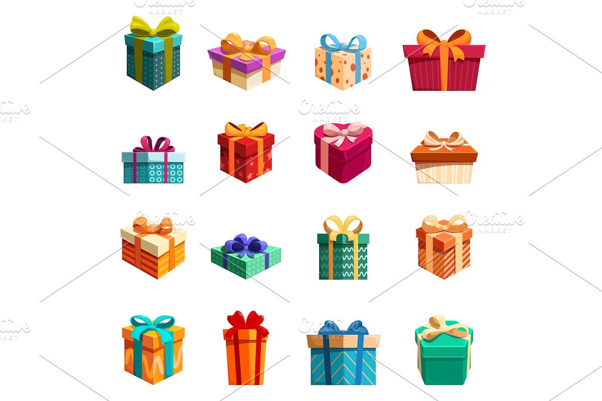 Present boxes. Cartoon gift paper, an Object Illustration by Valerie Bodnar