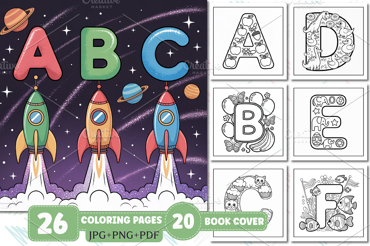 Alphabet Latter Coloring for Kids, an Education Illustration by Design Station (Photo 1 of 5)