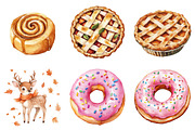 Watercolor Bakery Cooking Clipart, a Seasonal Illustration by CitraGraphics (Thumbnail 4 of 5)