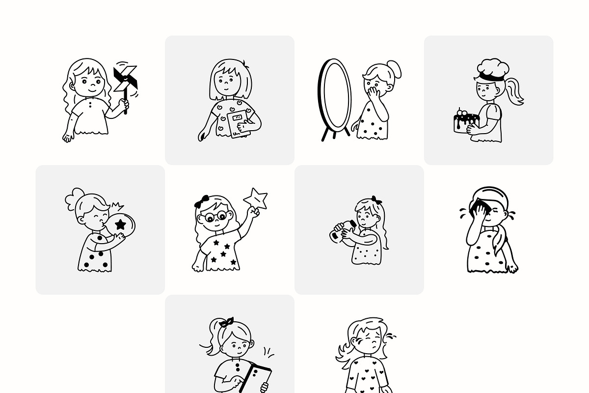 Animated Girls Icons, an Emoji Icon by Prosymbols (Photo 11 of 12)
