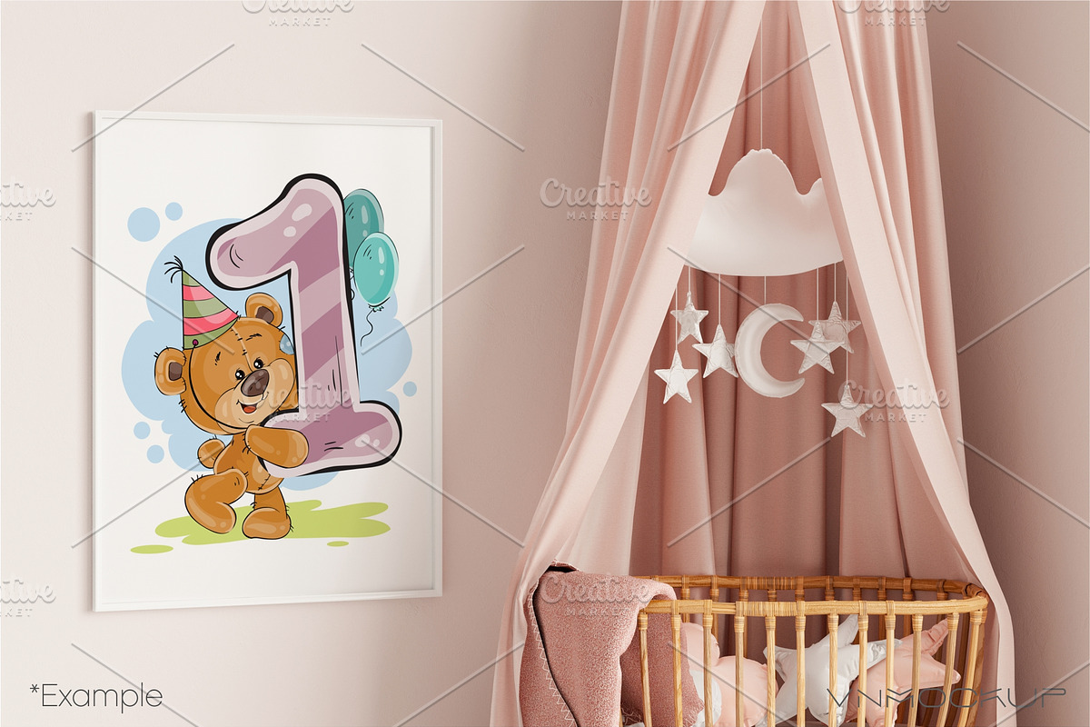 Kids Room Frame Bundle - 22 Mockups, a Print Template by VNmockup (Photo 4 of 8)