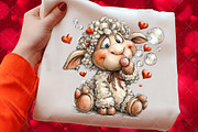 Funny Valentine Sheep Clipart, an Illustration by Craft Nest (Thumbnail 10 of 11)