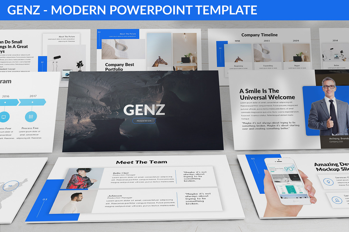 Genz - Modern Powerpoint Template, a Presentation Template by SlideFactory