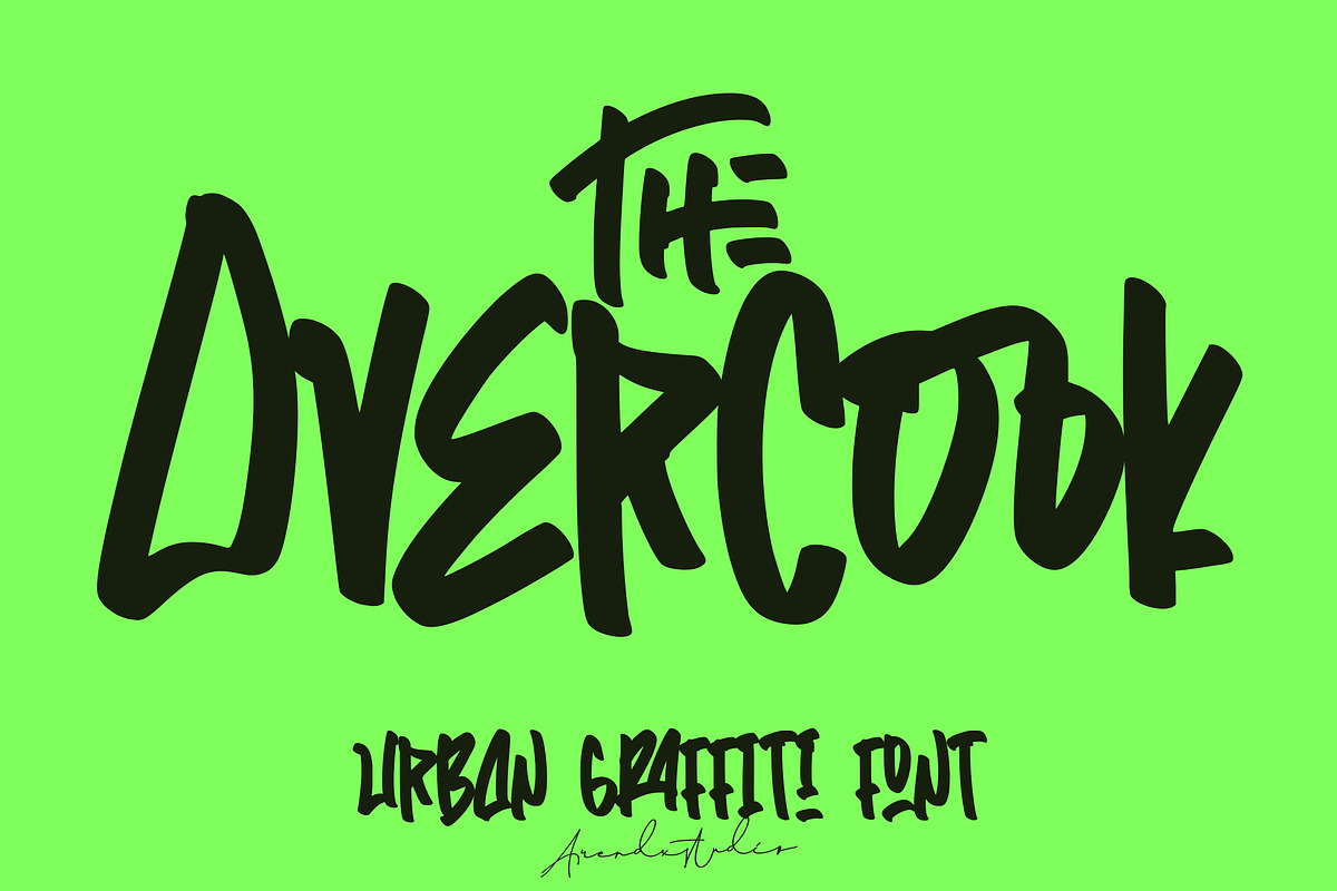 The Overcook - Graffiti Font, a Script Font by Arendxstudio (Photo 1 of 9)